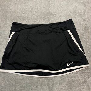 Nike Athletic Skirt Skort Women L Black Dri-Fit Tennis Golf Running Activewear